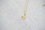 Crystal Clover Necklace in Gold