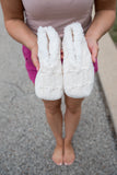 Chenille Slippers in Ivory