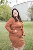 Happy Now Dress in Cognac