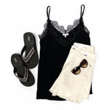 The Perfect Lace Trim Cami in Black