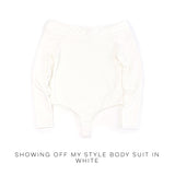 Showing Off My Style Body Suit In White