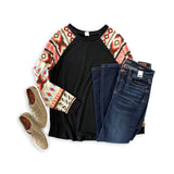 Daydreamer Aztec Top in Black