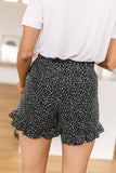 Short Leash Ruffled Shorts In Black