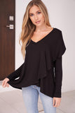 The Sophisticated Ruffle Top in Black