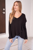 The Sophisticated Ruffle Top in Black