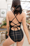 *Zoe Black and Gold One-Piece Swimsuit*