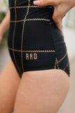 *Zoe Black and Gold One-Piece Swimsuit*