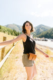 Charlize Surplice Tank In Black*