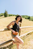 Charlize Surplice Tank In Black*
