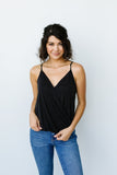 Charlize Surplice Tank In Black*