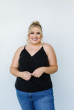 Charlize Surplice Tank In Black*