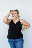 Charlize Surplice Tank In Black*