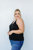 Charlize Surplice Tank In Black*