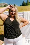 Charlize Surplice Tank In Black*