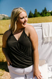 Charlize Surplice Tank In Black*