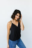 Charlize Surplice Tank In Black*