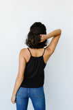 Charlize Surplice Tank In Black*