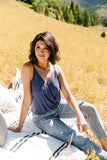Charlize Surplice Tank In Blue*