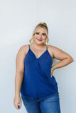 Charlize Surplice Tank In Blue*