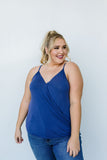 Charlize Surplice Tank In Blue*