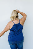 Charlize Surplice Tank In Blue*