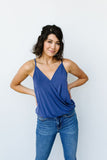Charlize Surplice Tank In Blue*