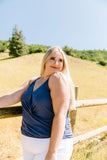 Charlize Surplice Tank In Blue*