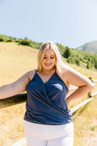 Charlize Surplice Tank In Blue*