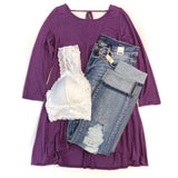 Behind My Back Tunic in Purple
