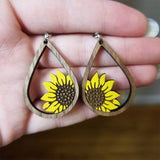 *RTS* Wooden Sunflower Earrings