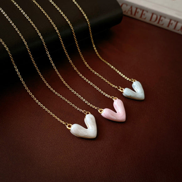 *RTS* Pastel Shimmer Heart Necklace