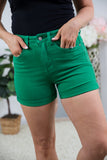 Seeing Green Tummy Control Judy Blue Shorts
