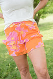 Tangerine Floral Shorts
