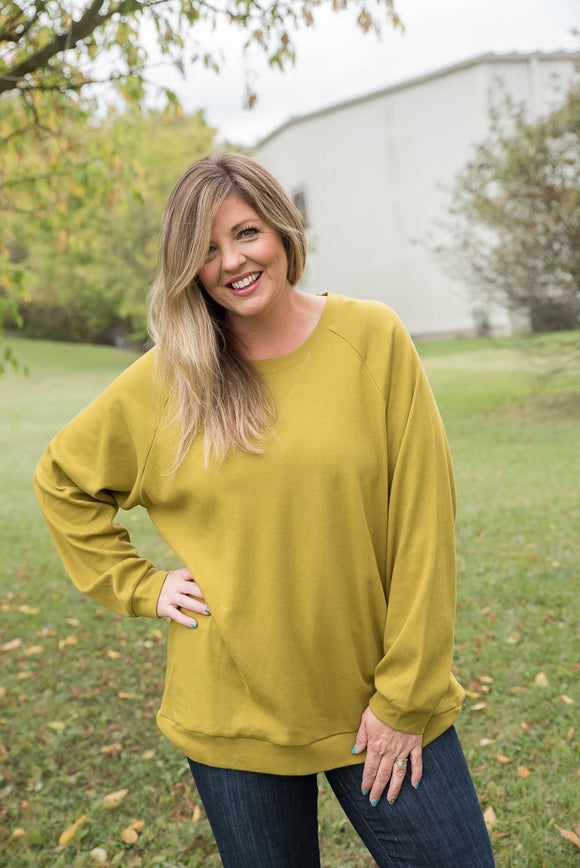 Make it Right Pullover in Olive Mustard