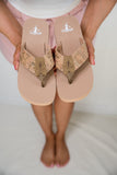 Summer Break Sandals in Glitter Cork