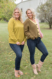 Make it Right Pullover in Olive Mustard