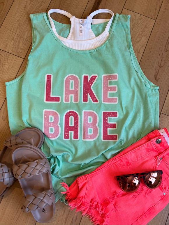 Lake Babe Pink Block Tank OR Tee (SHIP DATE 6/2)
