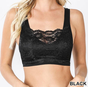 Seamless Bralette with Front Lace Cover