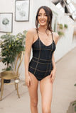 *Zoe Black and Gold One-Piece Swimsuit*
