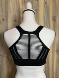 DISTRESSED BACK SPORTS BRA