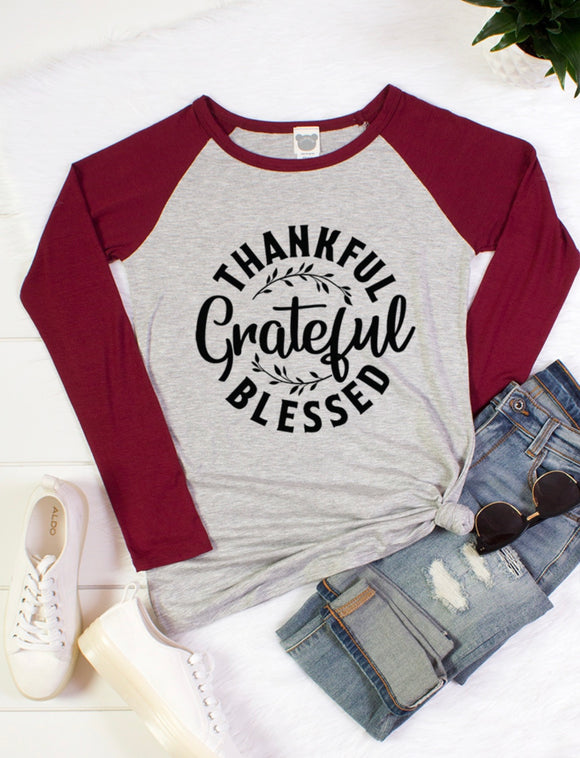 THANKFUL GRATEFUL BLESSED LONG SLEEVE