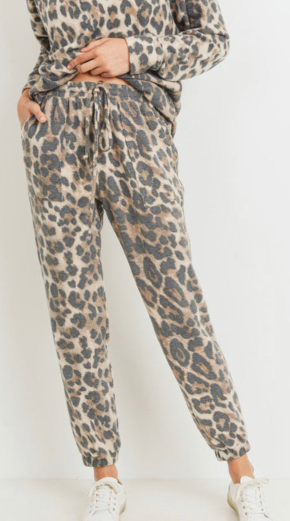 Brushed Leopard Joggers